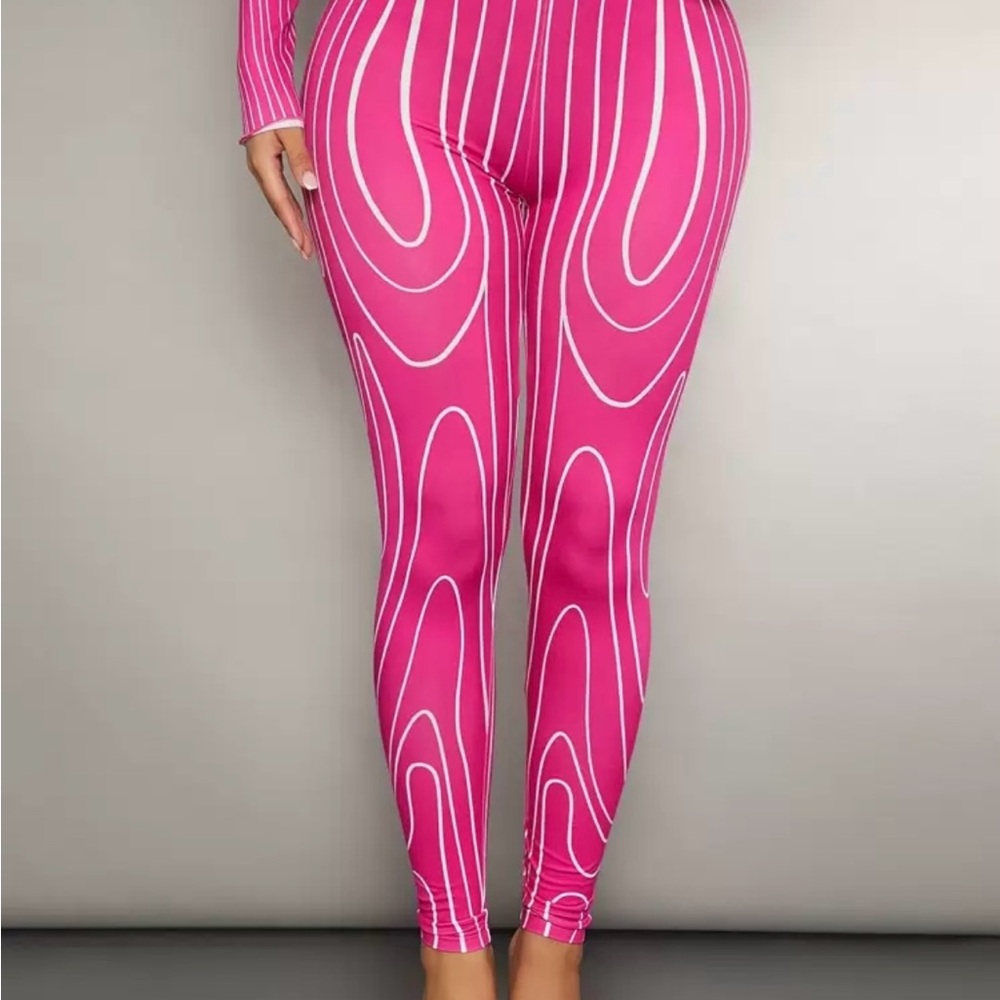 Pink Patterned Women's Pants